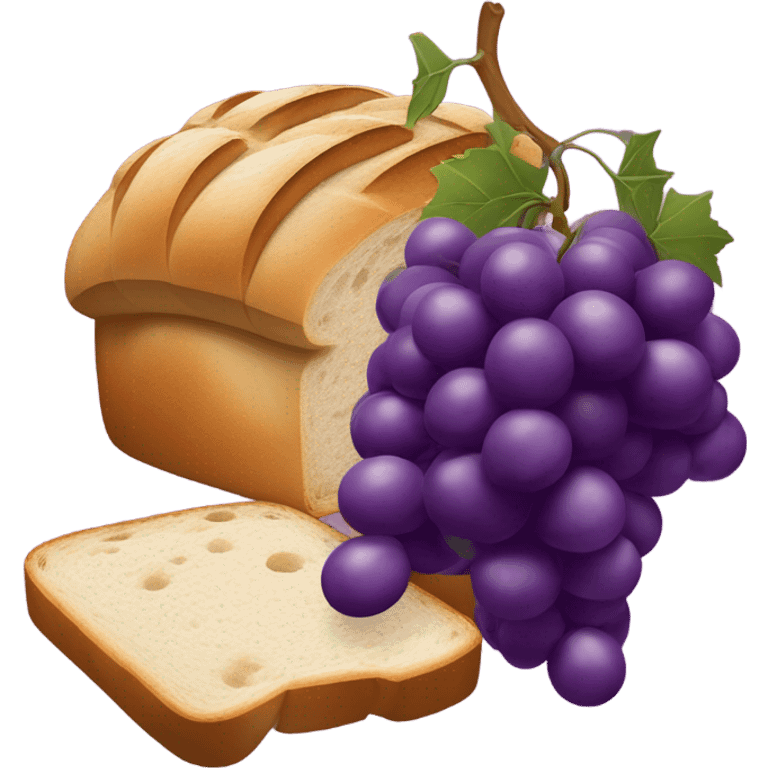 Grape vine and bread emoji