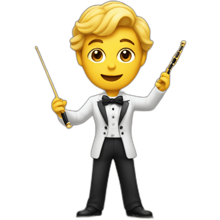 Musical conductor holding baton emoji