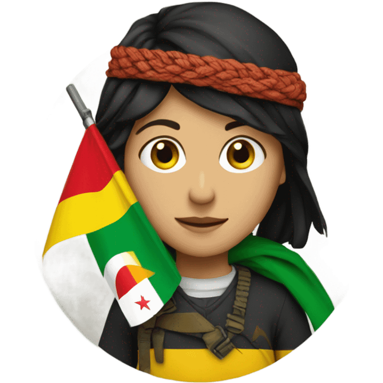 Circle Yalow with kurdish flag emoji