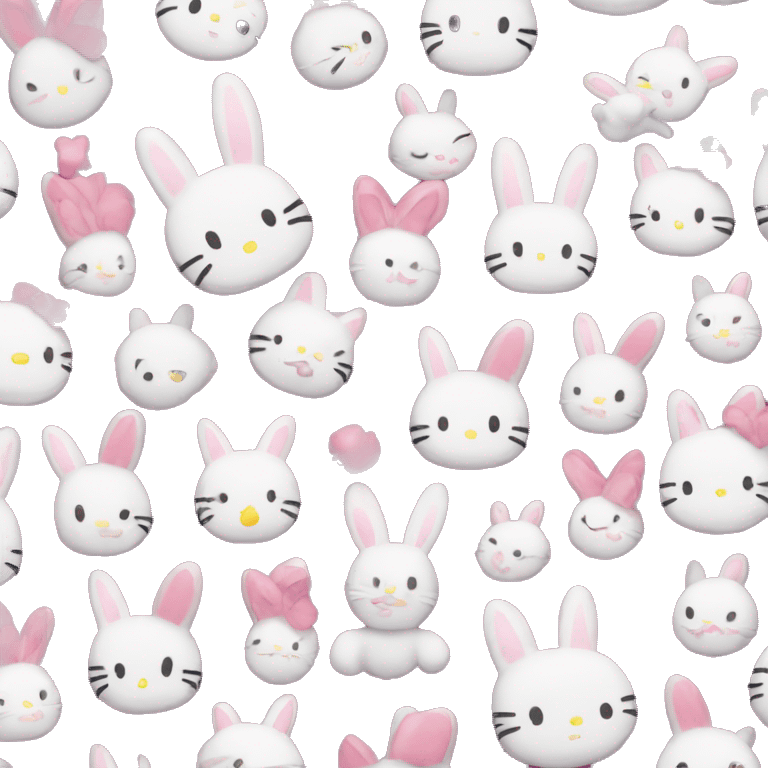 hello kitty friends with bunny ears emoji