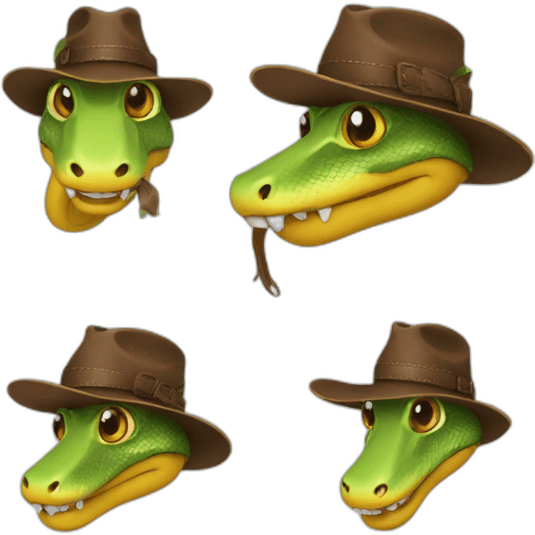 snake with leather hat emoji