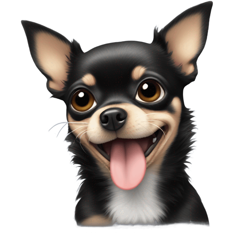 Chihuahua negro kiss emoji