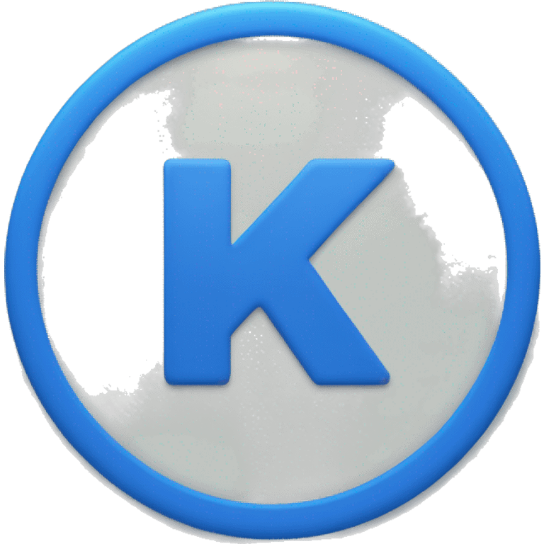 Create a circle with capital k letter in blue colour  emoji