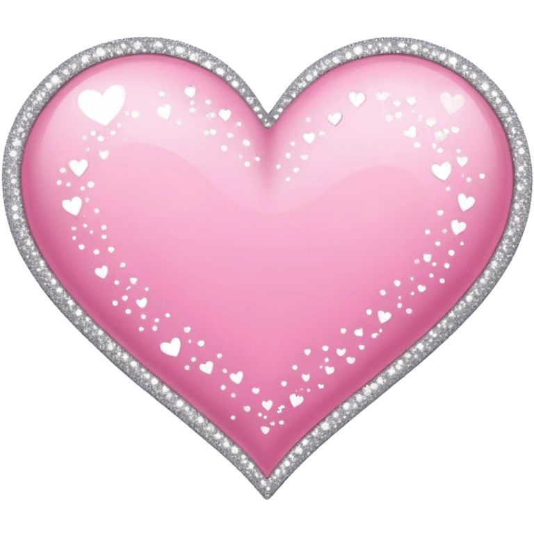 pink hearts and sliver/white sparkles  emoji