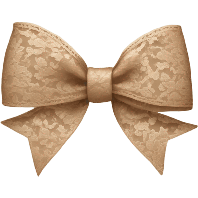 Elegant Pale brown lace bow emoji