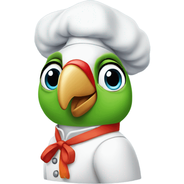 white cacadu parrot chef emoji