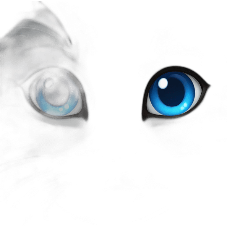 gray female cat blue eyes emoji