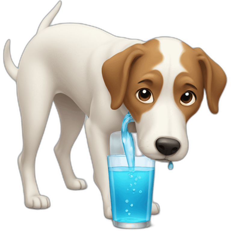 Dog drinking water emoji