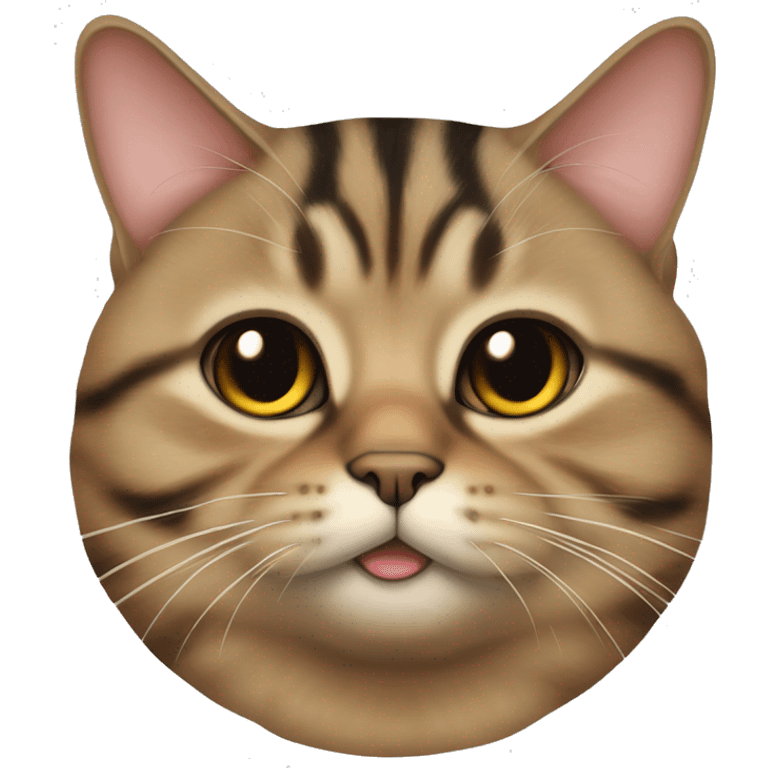 Fat British tabby cat with black and brown fur emoji