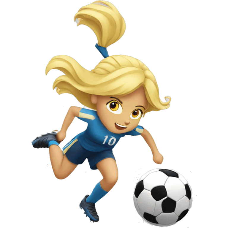 blond woman doing soccer tricks emoji