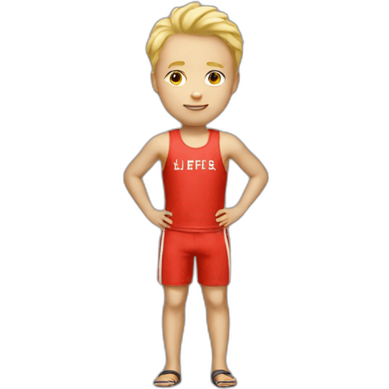 blonde boy in lifeguard tank top  emoji