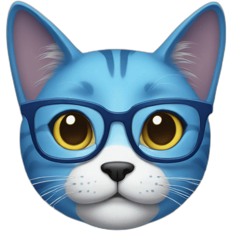 blue cat with glasses emoji