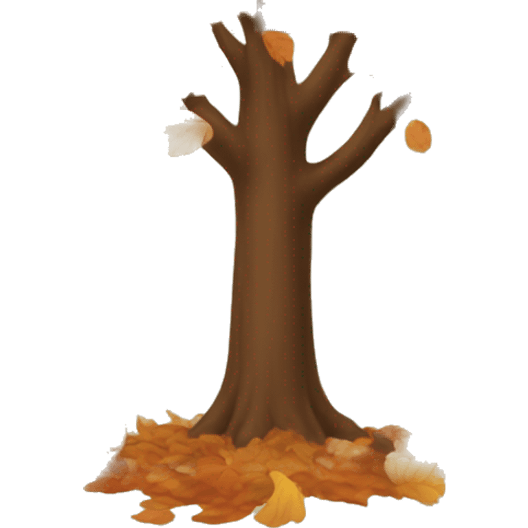 autumn tree with leaves falling  emoji