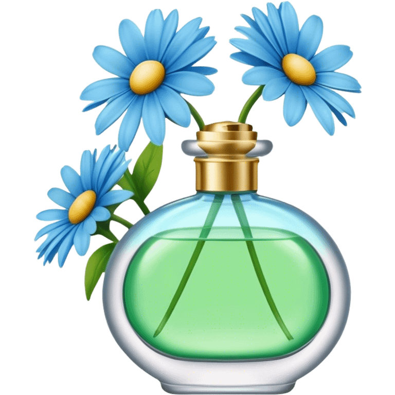 Sky green perfume and blue daisies  emoji