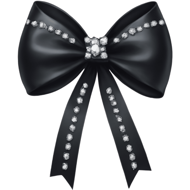 black silk bow with diamonds emoji