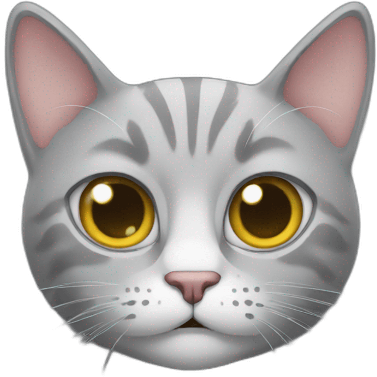 Grey silly cat emoji