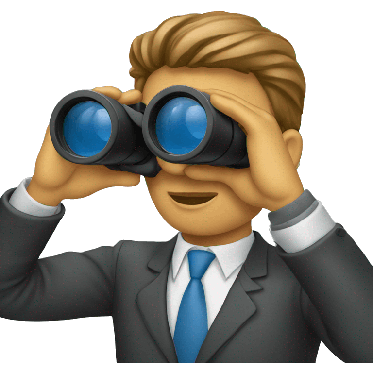 CEO looking through binoculars emoji