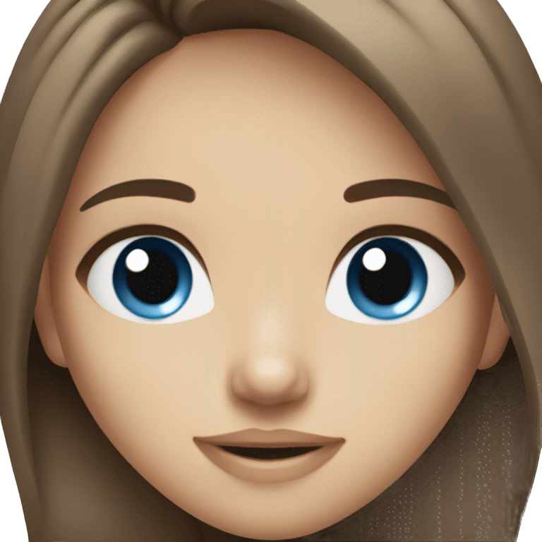 brown hair blue eyes girl emoji