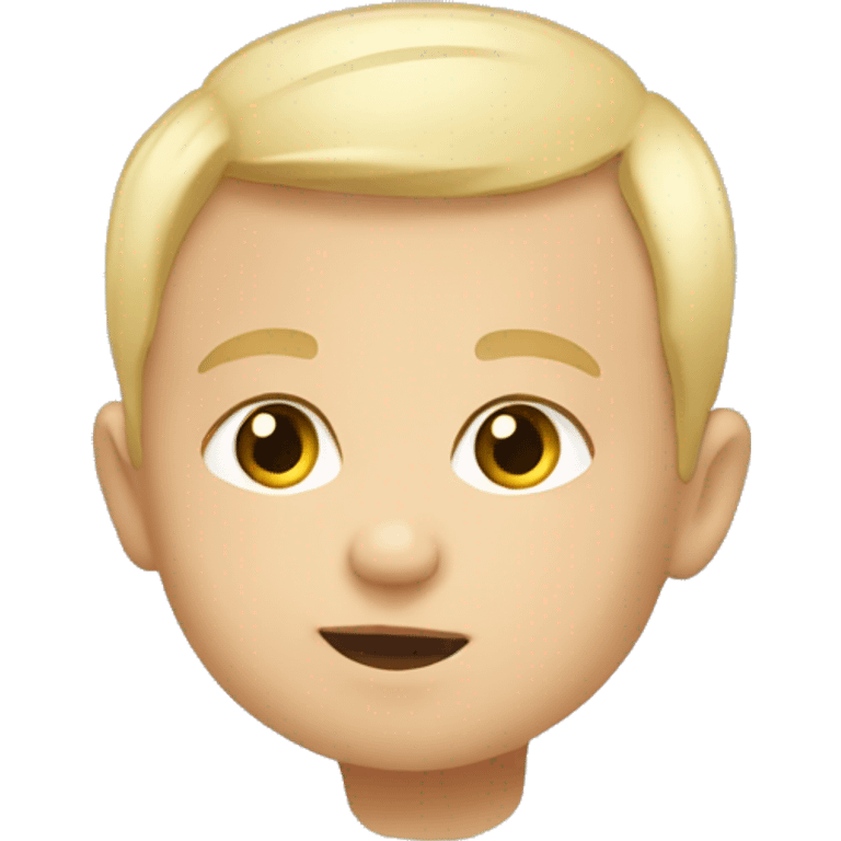 a white blond baby side eyeing facing the left with his eyes wide open emoji