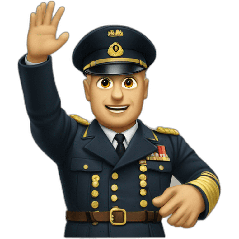 Mussolini waving emoji