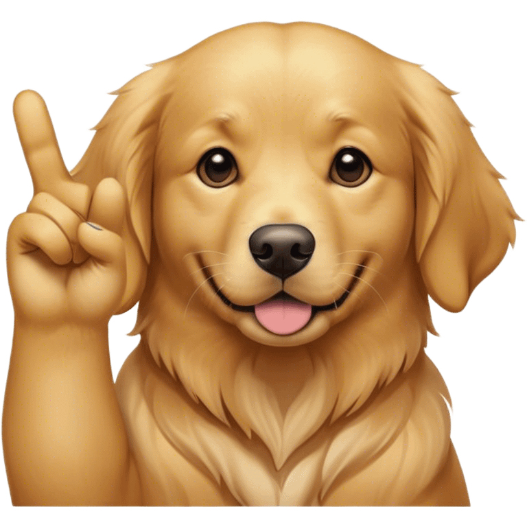 golden retriever peace sign emoji