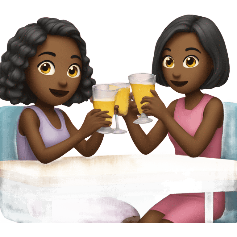 Girls drinking together emoji