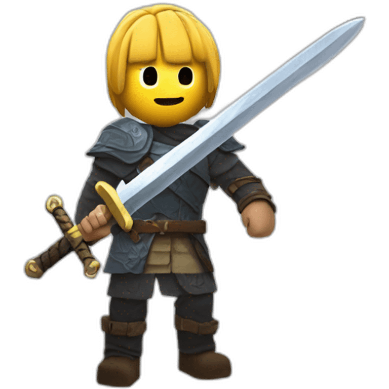 Roblox noob with sword emoji