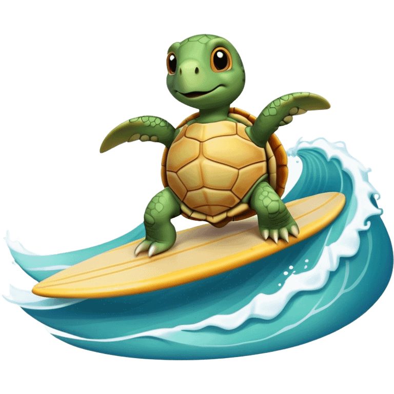 turtle surf wave emoji