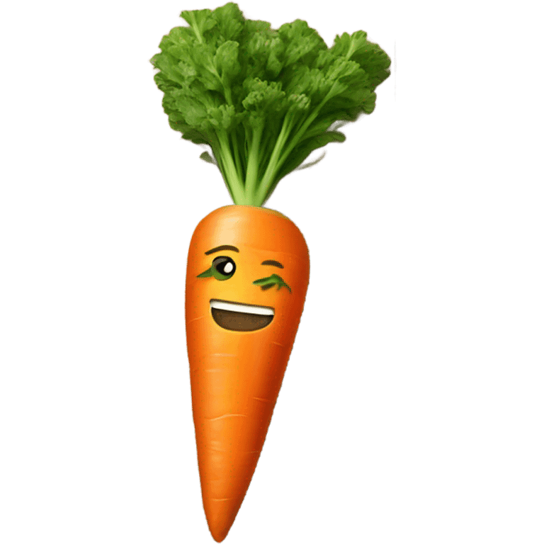 A carrot on a wooden table emoji