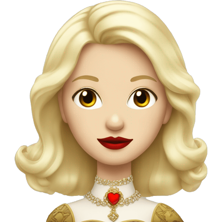 Blonde russian princess with red lips  emoji