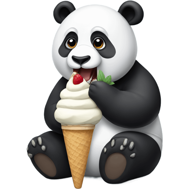 Panda eating ice cream emoji