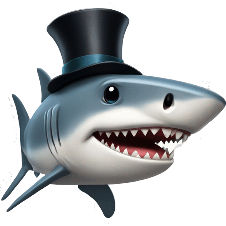 Sharkwith tophat emoji