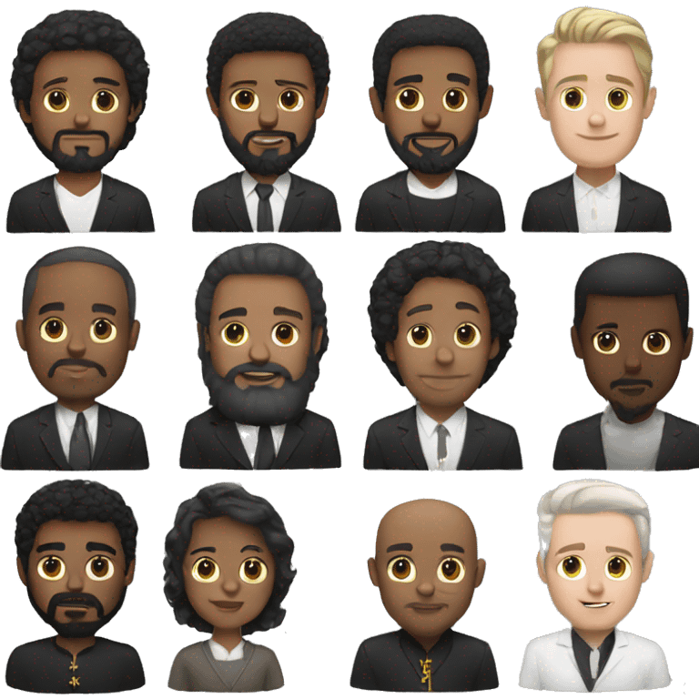 White man black hair black beard pastor emoji