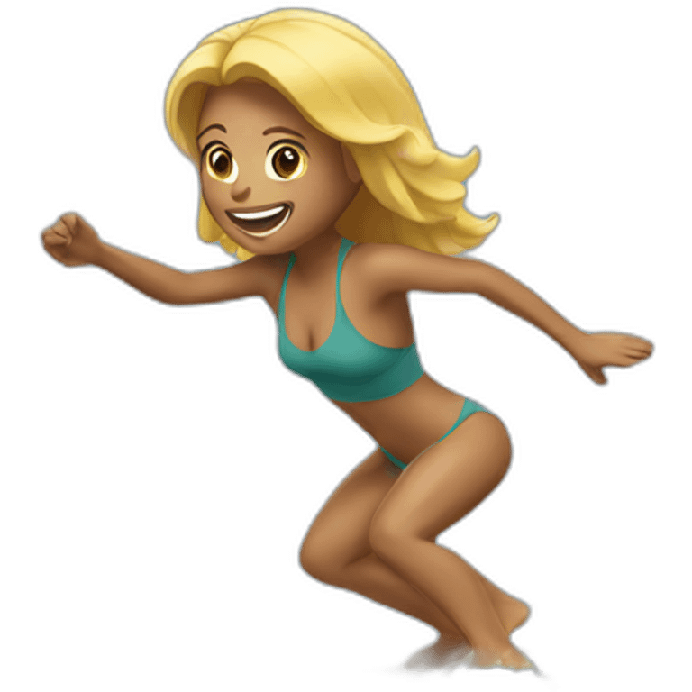 a woman surfing emoji