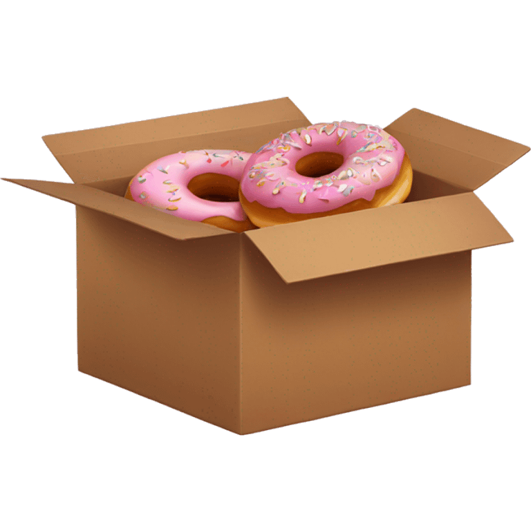 brown box of six donuts emoji