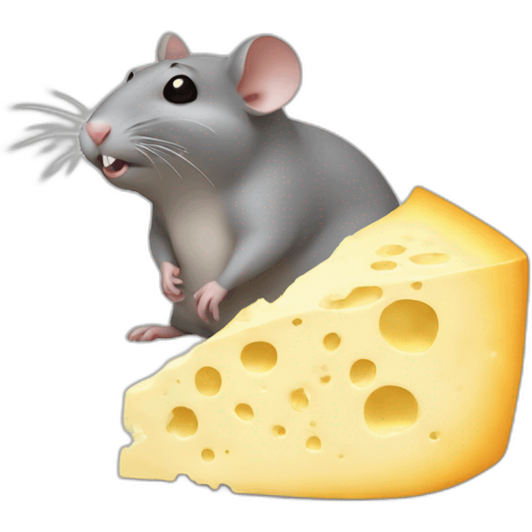 Fat rat eating cheese emoji