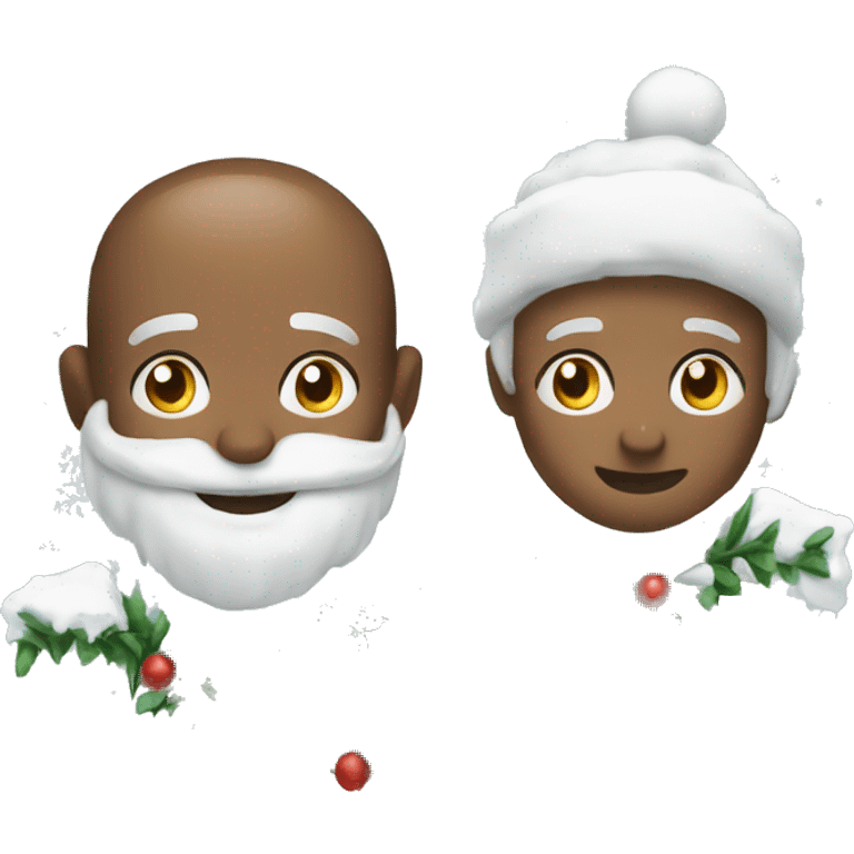 snow and garland emoji