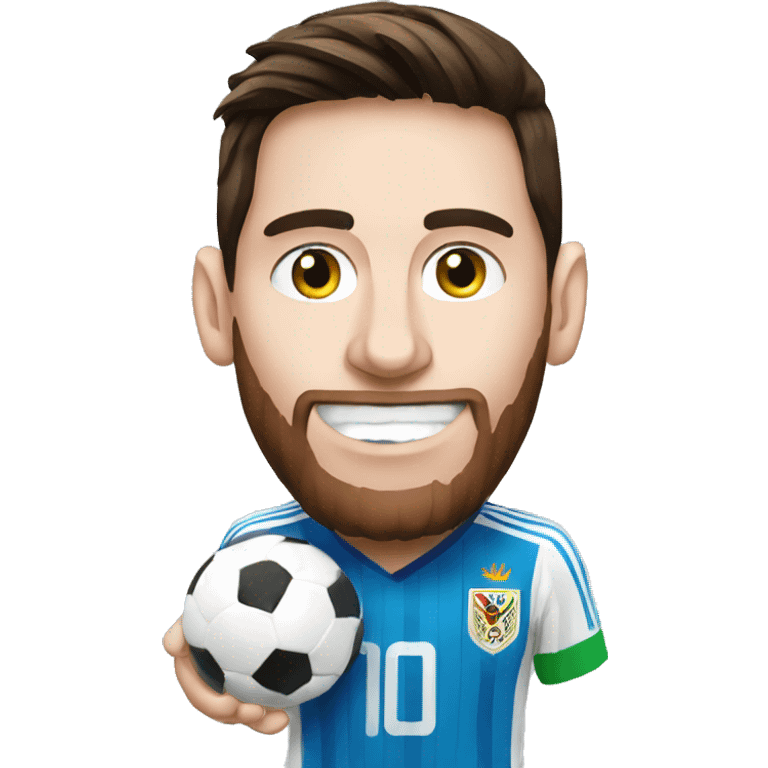 messi with world cup emoji