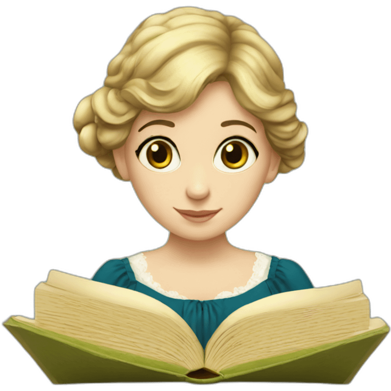 young jane austen reading a book emoji