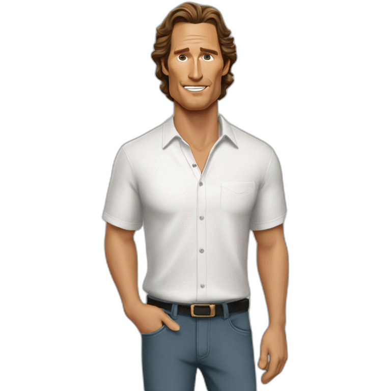 matthew mcconaughey cartoon wearing shirt emoji