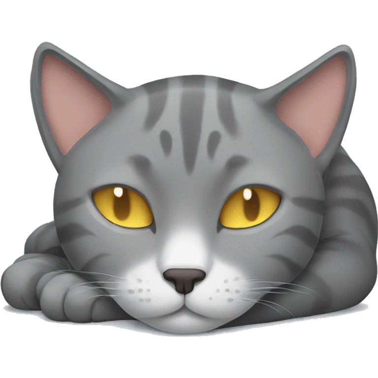 gray cat sleeping emoji