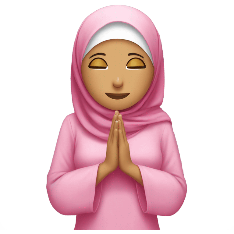 Muslima praying sujood pink emoji