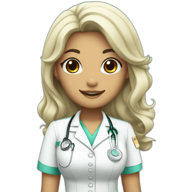 Mermaid nurse kawai emoji