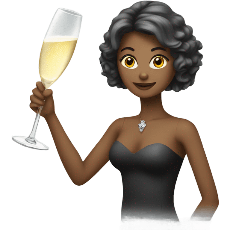 Femme avec coupe de champagne  emoji