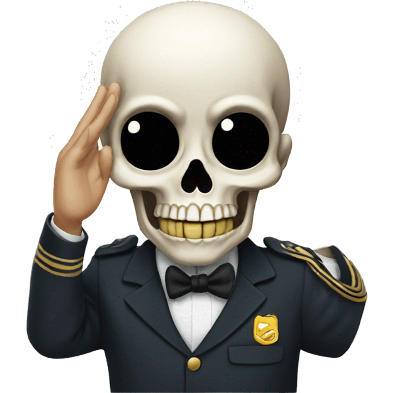 2d Cartoon Skull salute emoji