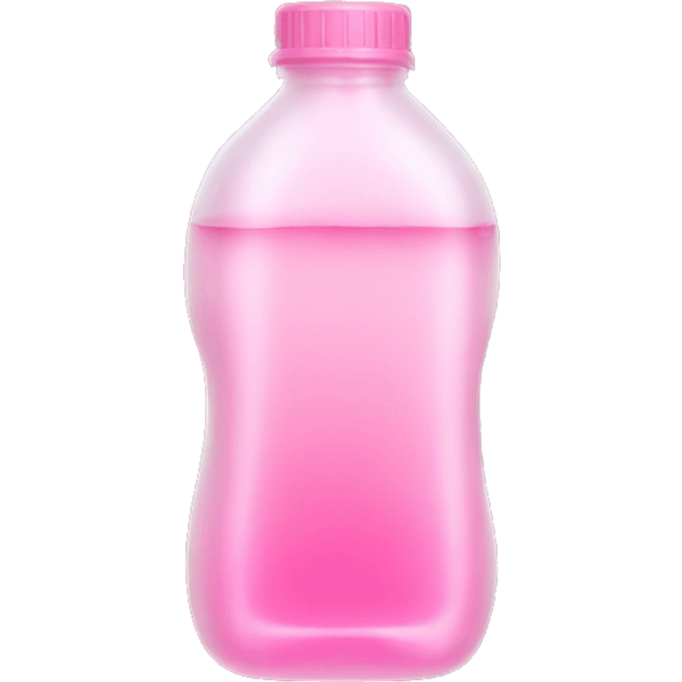 plastic bottle with clear pink liquid emoji