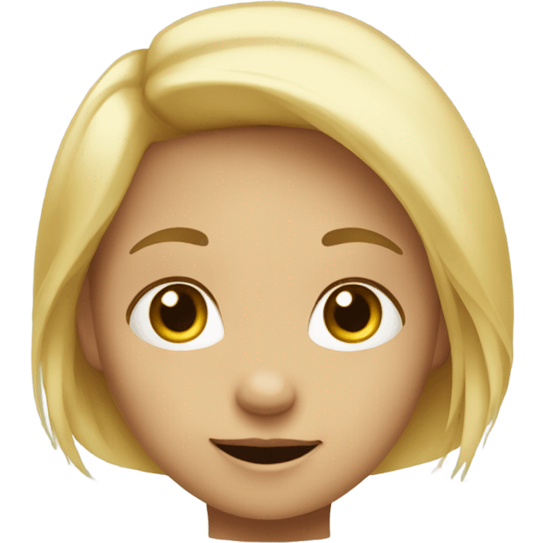 Tiny blond girl making hand gesture for small emoji