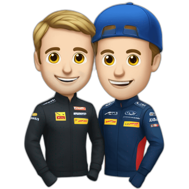 Squeezie et Macron dans une formulaFormule 1 (GP explorer) emoji