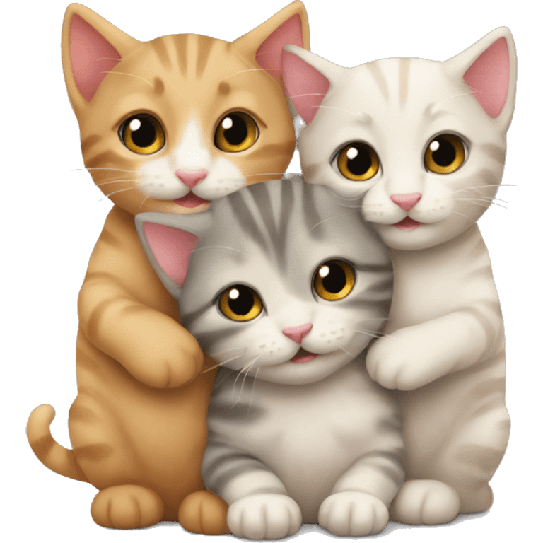 Three kittens hugging emoji