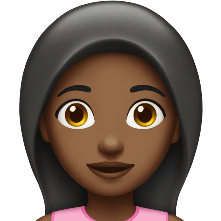 Black girl with a pink tub top emoji